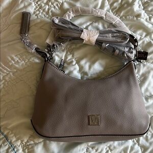 Victoria’s Secret Gray Mini Hobo Bag with Silver Accents, NWT